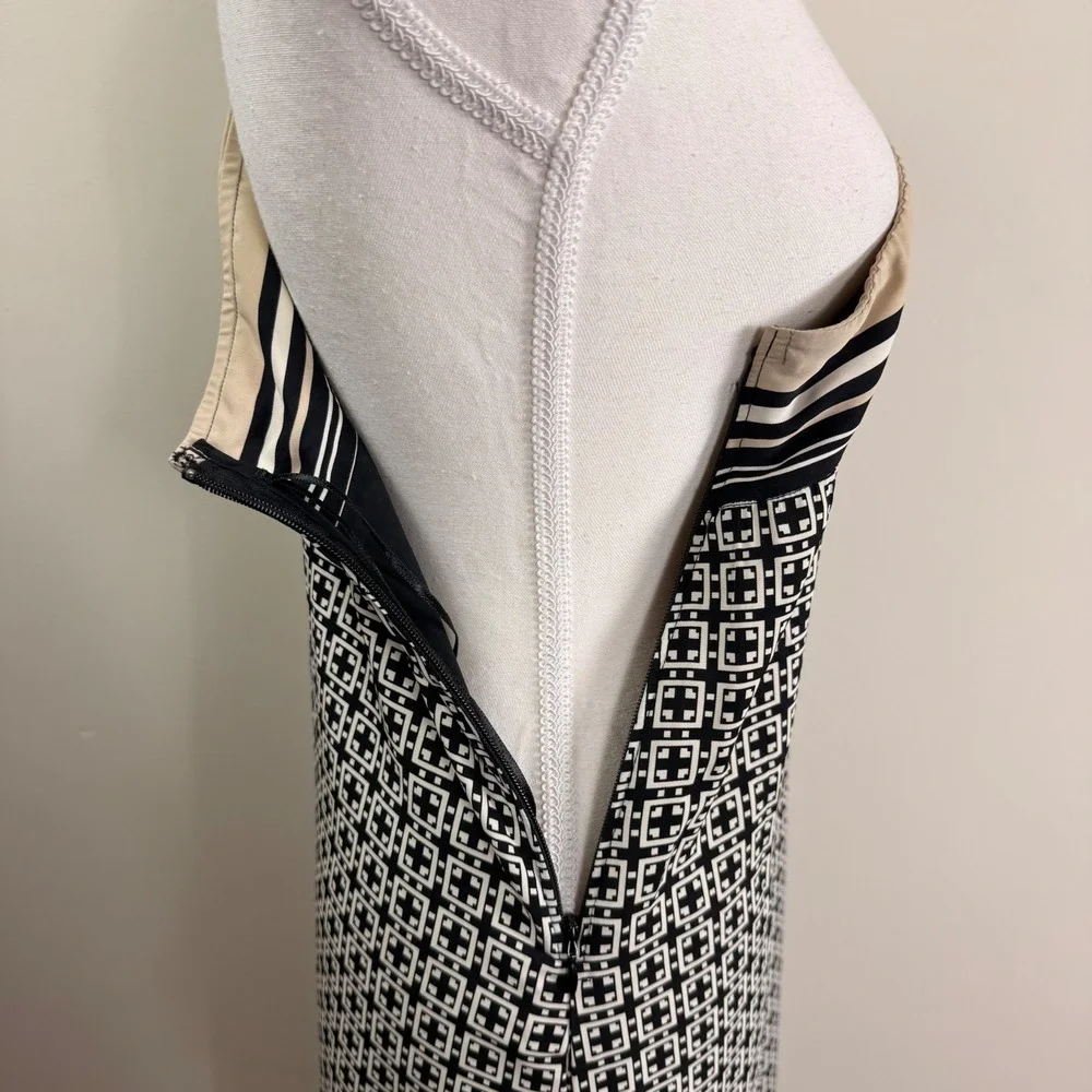 Abercrombie Fitch Geometric One Shoulder Maxi Dress Tie Detail Lined Size XSP
